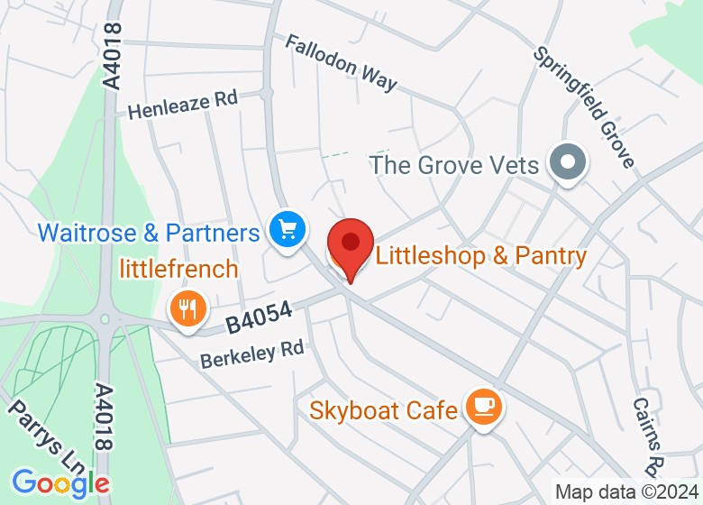 Map showing location of Sensate Spa and Studios