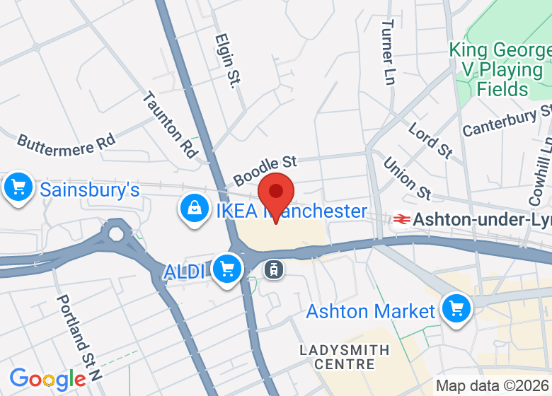 Map showing location of PureGym Ashton Under Lyne