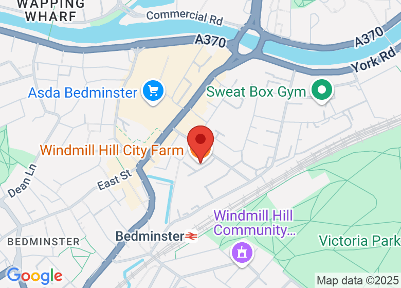 Map showing location of Windmill Hill City Farm