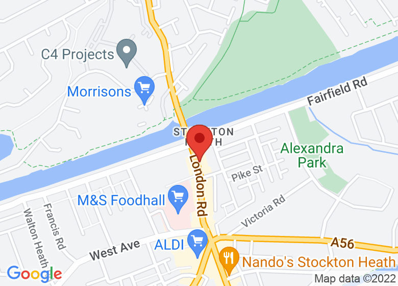 Map showing location of St Thomas' Church