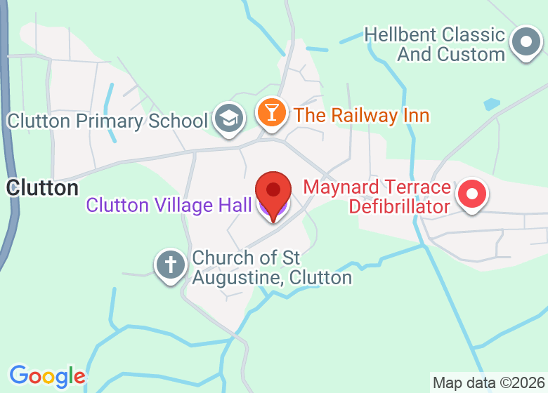 Map showing location of Clutton Village Hall