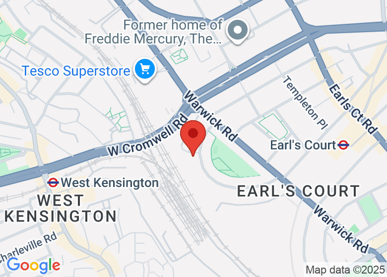Map showing location of St Cuthbert's, Earls Court