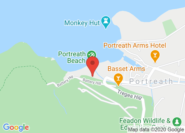 Map showing location of Portreath SLSC