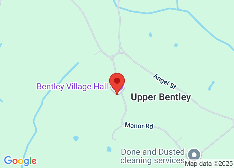 Map showing location of Bentley Village Hall