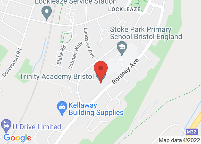 Map showing location of Trinity Academy Bristol