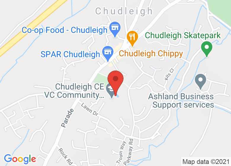 Map showing location of Chudleigh Swimming Pool