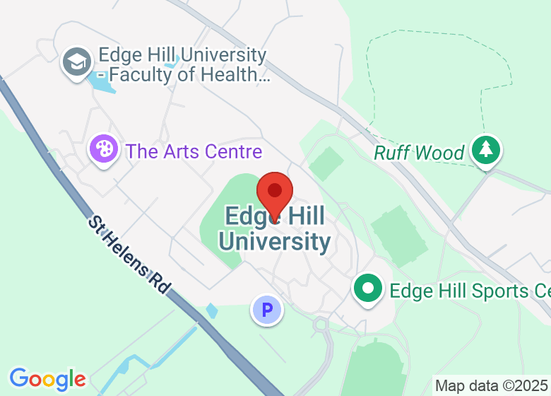 Map showing location of Edge Hill University
