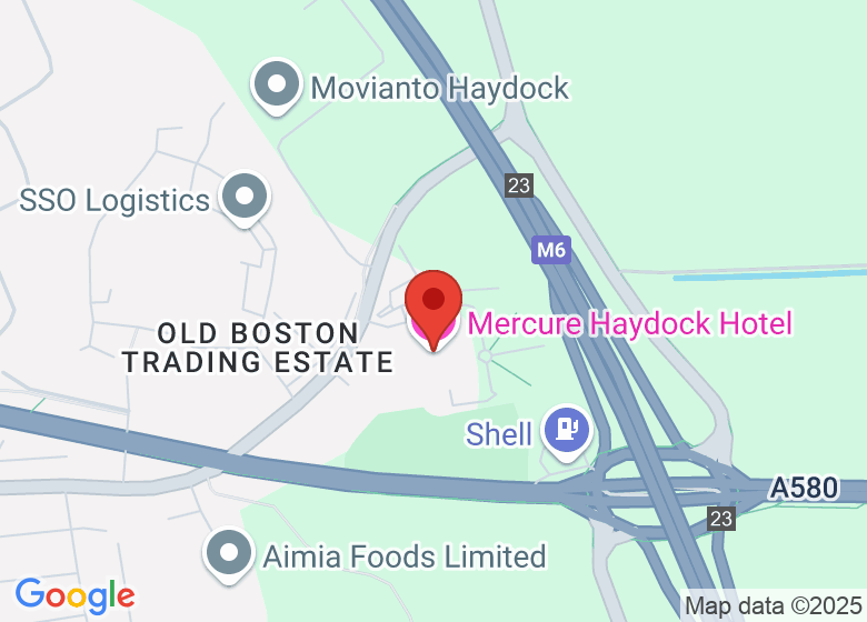 Map showing location of Mercure Haydock Hotel