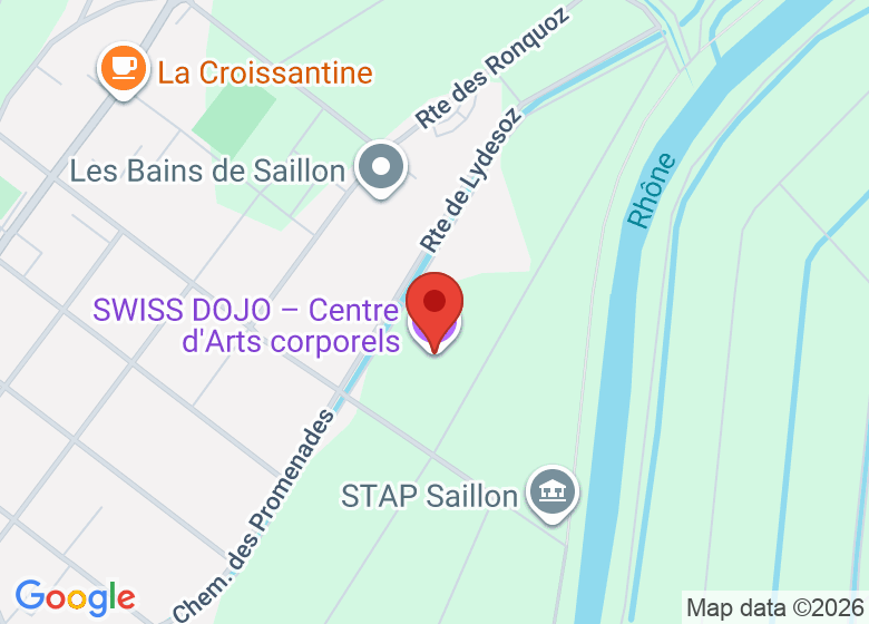 Map showing location of Swiss Dojo – Centre Arts Body