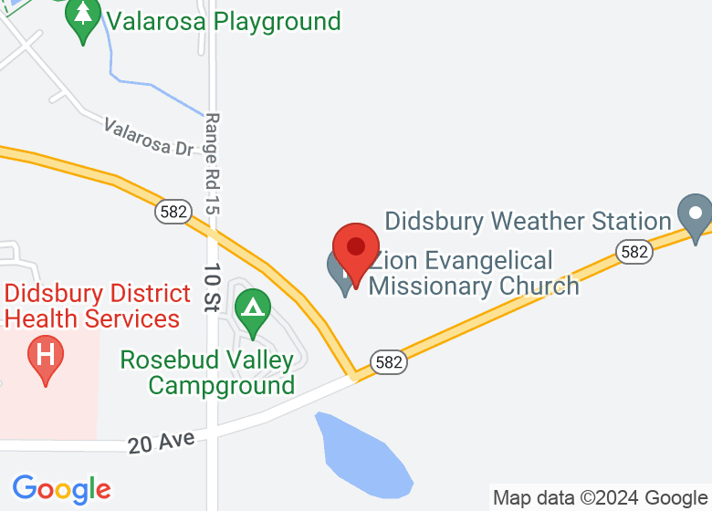Map showing location of Zion Evangelical Missionary Church