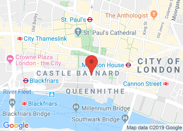 Map showing location of Fitness First Queen Victoria Street
