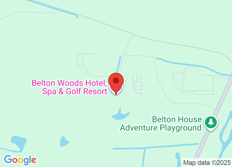 Map showing location of Belton Woods Hotel, Spa & Golf Resort