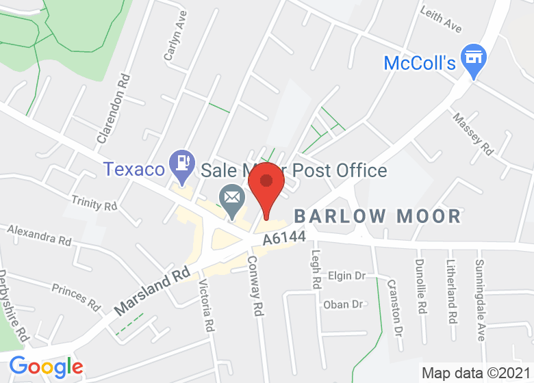 Map showing location of Red Sky Yoga