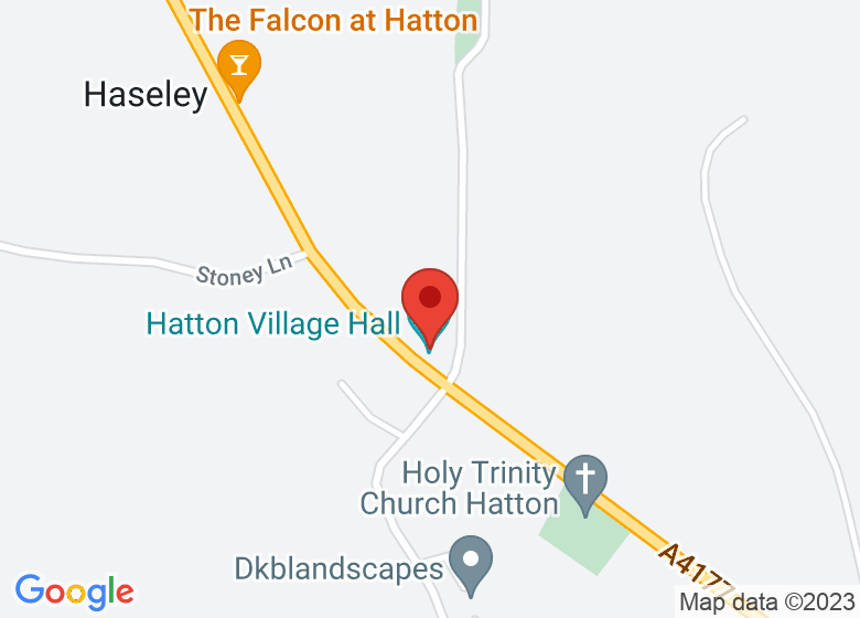 Map showing location of Hatton Village Hall