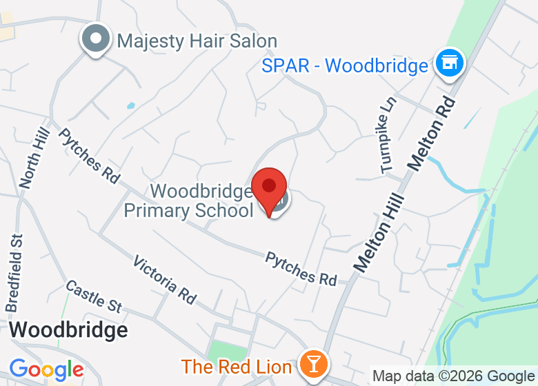 Map showing location of Woodbridge Primary School