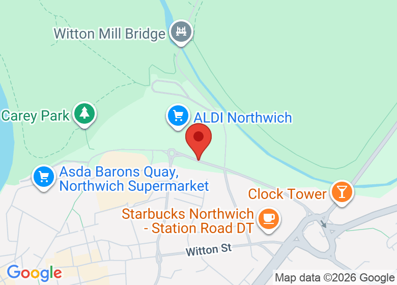 Map showing location of PureGym Northwich