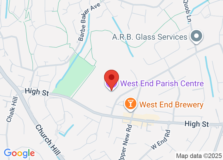 Map showing location of West End Parish Centre