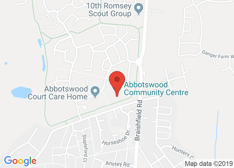Map showing location of Abbotswood Community Centre