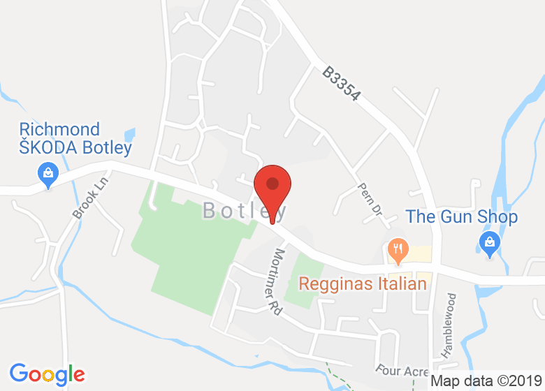 Map showing location of Botley Market Hall