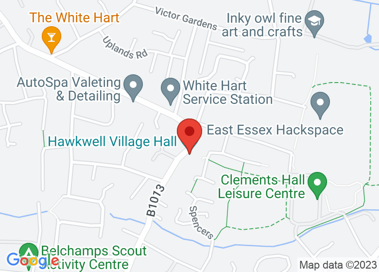 Map showing location of Hawkwell Village Hall