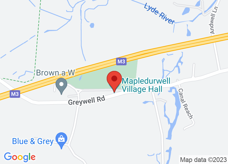 Map showing location of Mapledurwell Village Hall