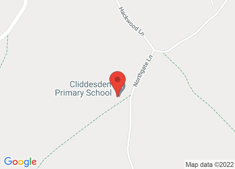 Map showing location of Cliddesden Primary School