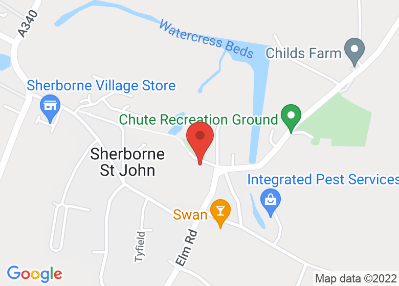 Map showing location of Sherborne Saint John Primary School