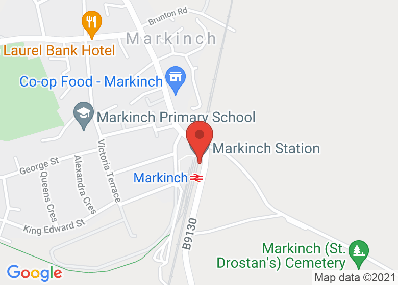 Map showing location of Markinch Station