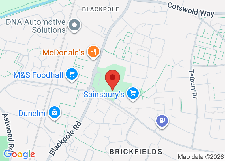 Map showing location of Archdales Social Club