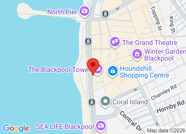 Map showing location of The Blackpool Tower Ballroom
