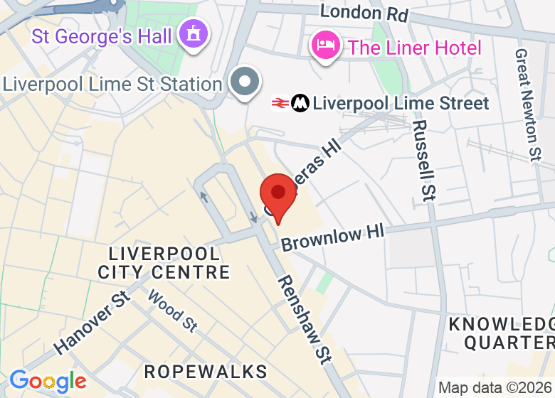 Map showing location of Adelphi Hotel