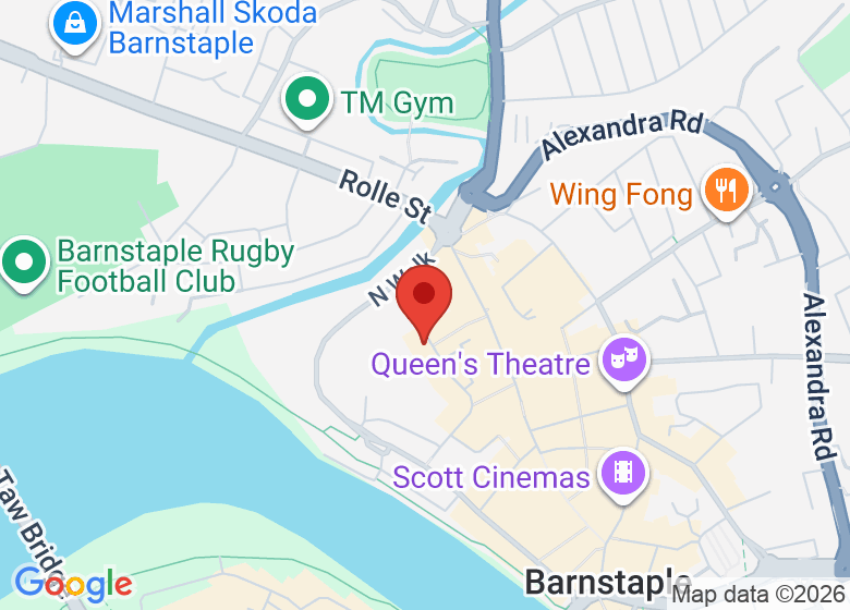 Map showing location of Barnstaple Library
