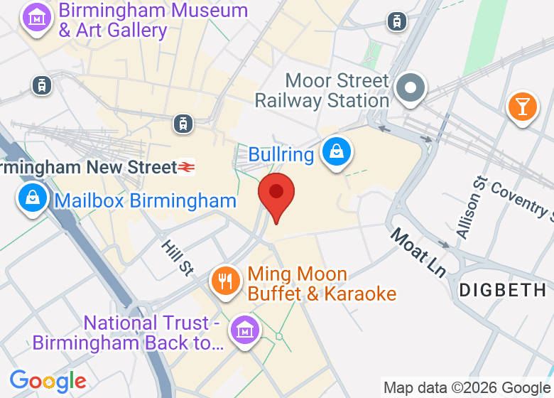 Map showing location of TOCA Social, Birmingham
