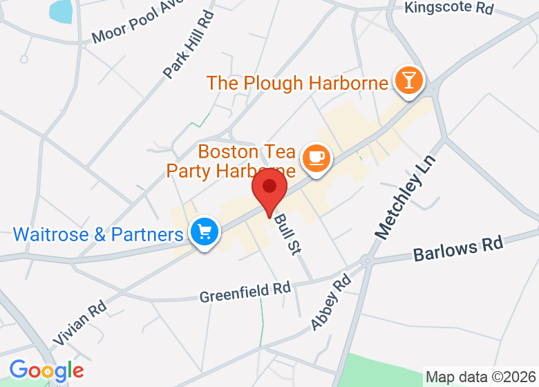 Map showing location of Clancy's Bar & Kitchen Harborne