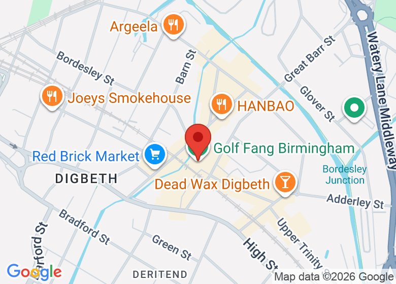 Map showing location of Golf Fang Birmingham