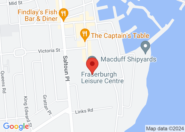 Map showing location of Fraserburgh Leisure Centre