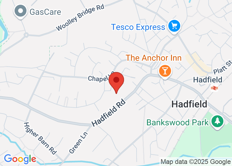 Map showing location of Hadfield Infant School