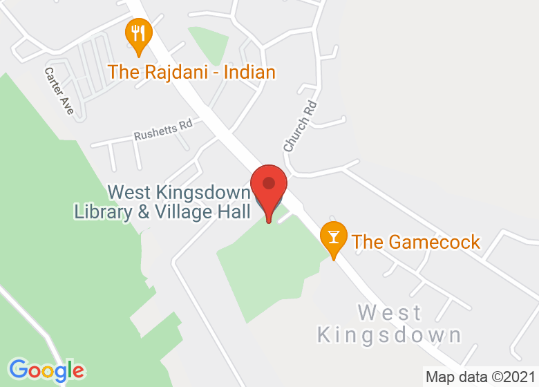 Map showing location of West Kingsdown Library & Village Hall