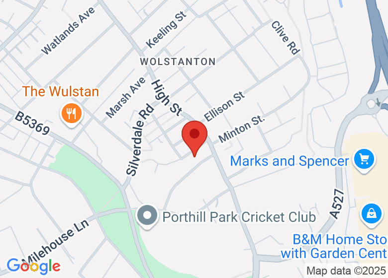 Map showing location of Wolstanton Methodist Church