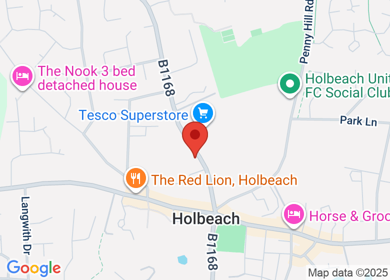 Map showing location of The Holbeach Hub