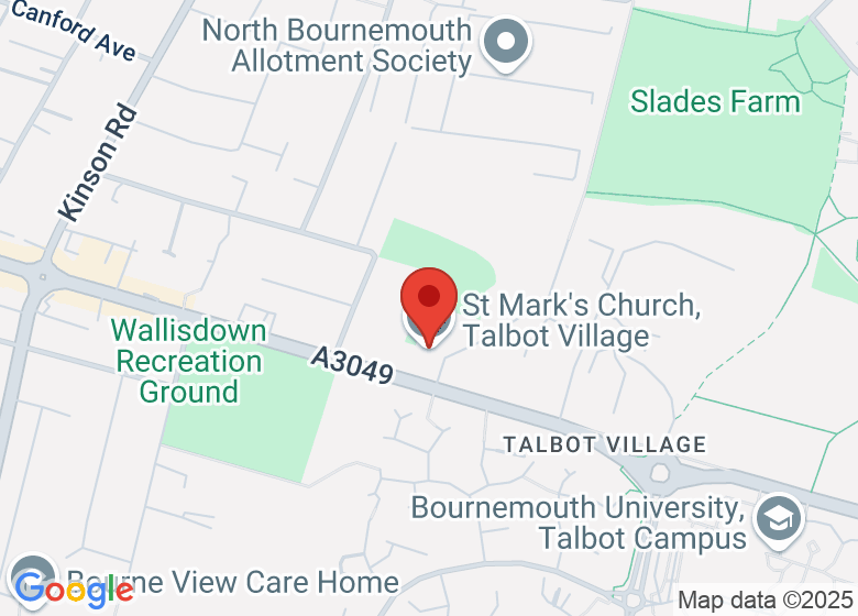 Map showing location of St Mark's Church, Talbot Village