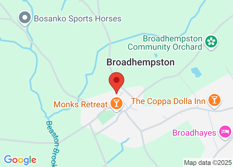 Map showing location of Broadhempston Village Hall - a carbon neutral community facility