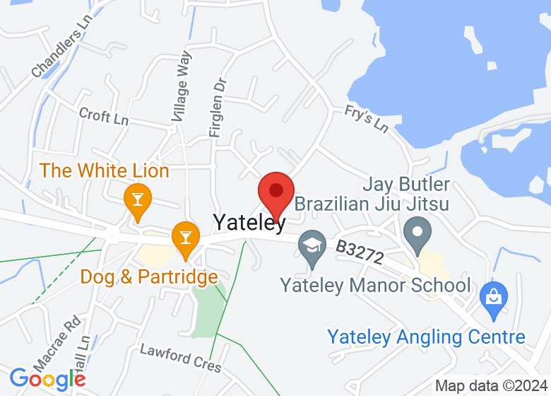 Map showing location of Yateley Industries