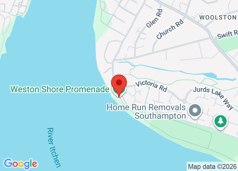 Map showing location of Weston Shore Promenade