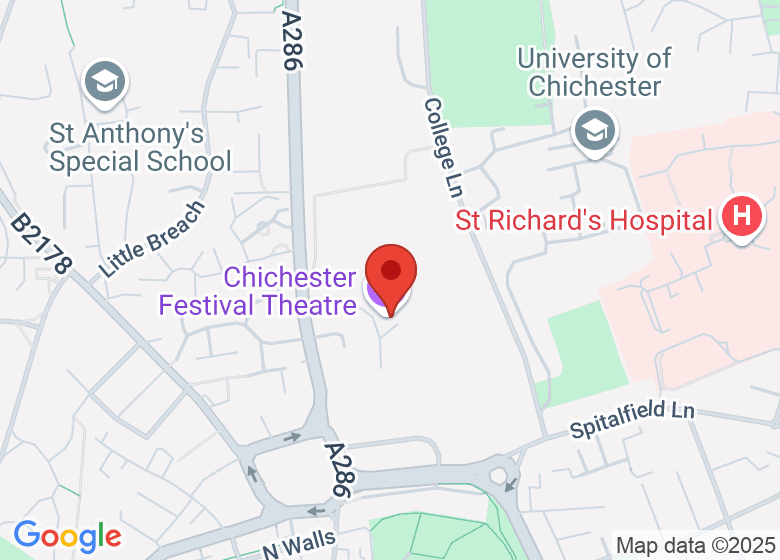 Map showing location of Chichester Festival Theatre