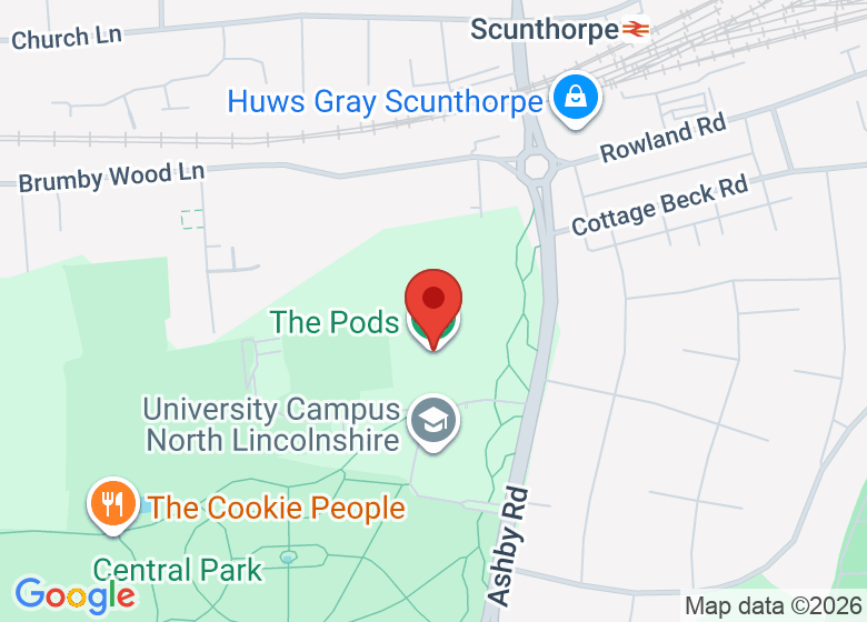 Map showing location of The Pods