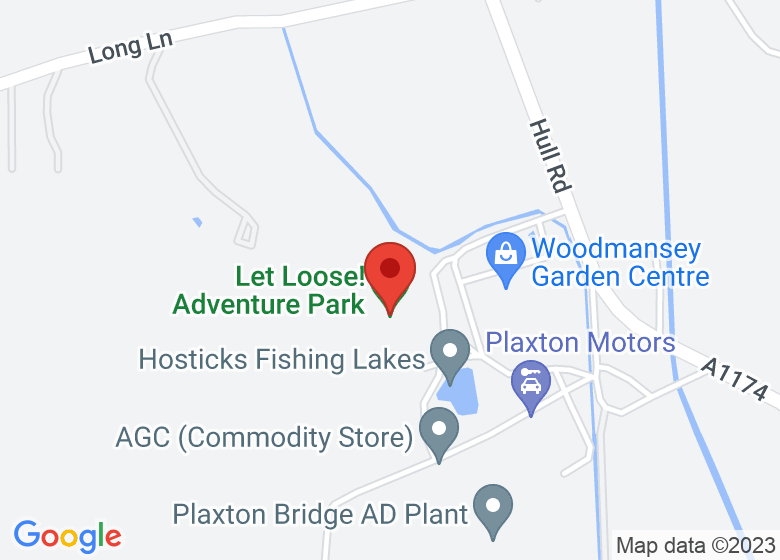 Map showing location of Let Loose! Adventure Park