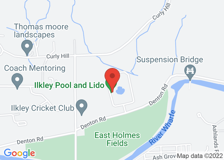 Map showing location of Ilkley Pool and Lido