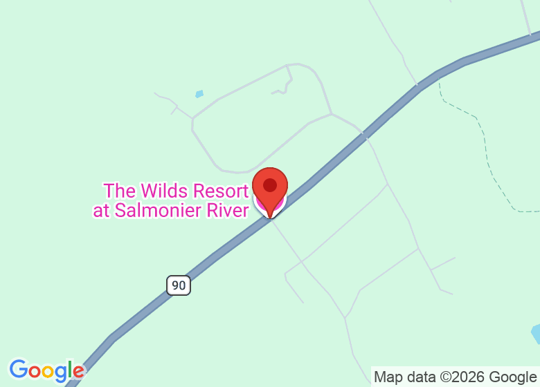 Map showing location of The Wilds Resort at Salmonier River