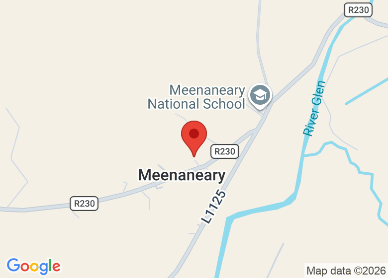 Map showing location of Ionad Pobail Ghleann Fhinne